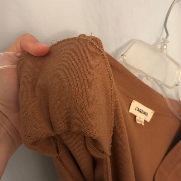 L’AGENCE Breanna mini brown button down long sleeve dress, Size small - Picture 11 of 11